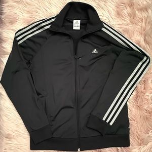 Adidas track suit top with glitter stripes